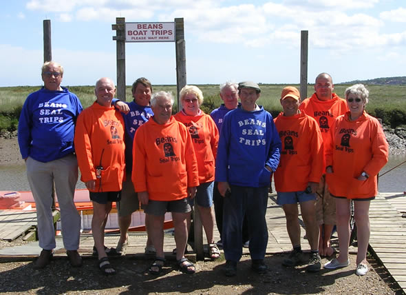Beans Boat crew - current day posing at Morston Quay